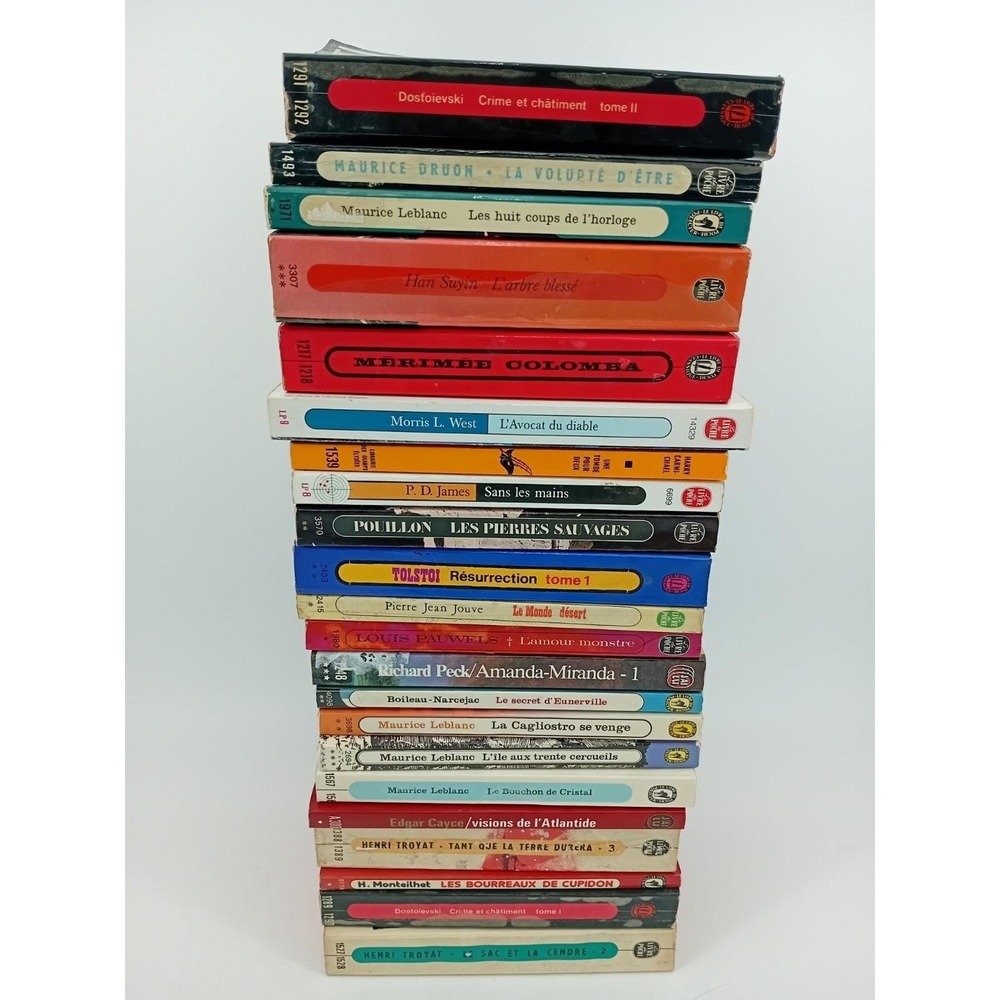 Lot of 22 French Mystery Drama Romance Books J'ai Lu Pocket Novels